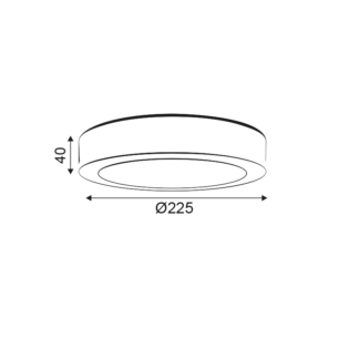 NETTO ROUND W  CEIL LED DIM SLIM PANEL 20W 4000K 1460Lm 230V Φ225