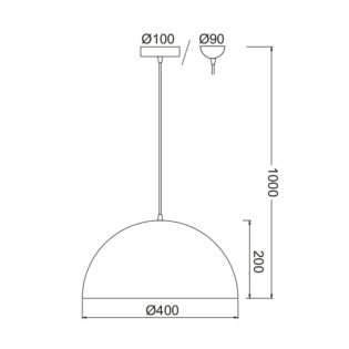 ΚΡΕΜΑΣΤΟ Φ/Σ 1XE27 ΜΕΤΑΛΛΙΚΟ ΚΡΕΜ Φ40cm MELINA