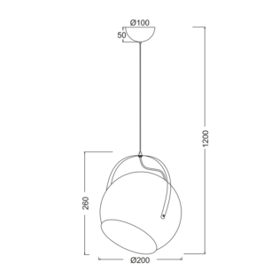 NETTO ΚΡΕΜΑΣΤΟ Φ/Σ 1ΧΕ27 ΜΕΤΑΛΛΙΚΟ ΧΑΛΚΙΝΟ Φ20X120CM AKANES