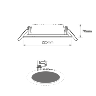 Επαγγελματικός Φωτισμός LED COB RECESSED LUMINAIRE PARO 40W 4000K 3.200Lm 90° 230V RA>80