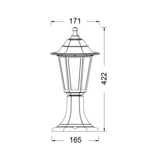 Aca-Lighting 6S PLASTIC FLOOR GARDEN WHITE LUMINAIRE 41CM E27 IP44