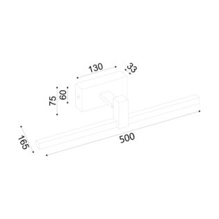 ^ΕΠΙΤΟΙΧΟ Φ/Σ LED 8W 3000K 520LM MIRAR ΜΑΥΡΟ ΜΕΤ/ΚΟ IP20 50X16,5X7,5CM