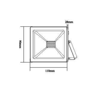 Aca-Lighting WHITE LED SMD FLOOD LUMINAIRE IP66 20W 3000K 1600Lm 230V RA80