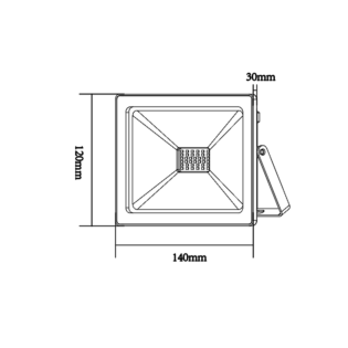 Aca-Lighting BLACK LED SMD FLOOD LUMINAIRE IP66 30W 3000K 2400Lm 230V RA80