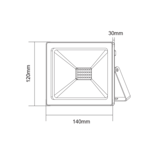 Aca-Lighting BLACK LED SMD FLOOD LUMINAIRE IP66 30W GREEN 230V