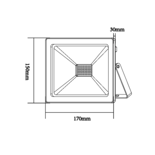 Προβολείς BLACK LED SMD FLOOD LUMINAIRE IP66 50W 3000K 4000Lm 230V RA80