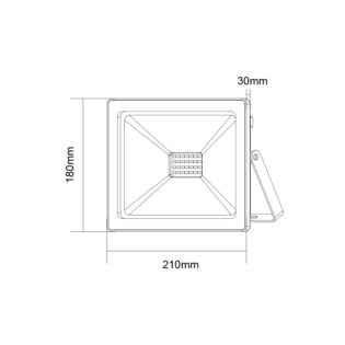 Επαγγελματικός Φωτισμός BLACK LED SMD FLOOD LUMINAIRE IP66 70W 3000K 6000Lm 230V RA80