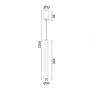 Κρεμαστά ^ΚΡΕΜΑΣΤΟ Φ/Σ LED 5W 3000K 400LM FINO ΜΑΥΡΟ ΜΕΤ/ΚΟ IP20 D3XD5,3XH220CM