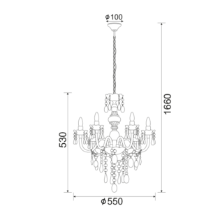 Κρεμαστά ΚΡΕΜΑΣΤΟ ΠΟΛΥΧΡΩΜΟ ΑΚΡΥΛΙΚΟ 6X40W E14 PEGASUS