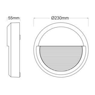 ΑΠΛΙΚΑ ΣΚΟΥΡΙΑ ΕΠΙΤΟΙΧΗ  PC 230V IP65 8W 3.000K 430LM