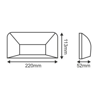 LED WALL RECTANGLE LUMINAIRE RUST 230V AC IP65 6W 3000K 350LM RA80