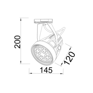 Aca-Lighting WHITE E27 PAR30 TRACK LIGHT 2WIRES (1PHASE)