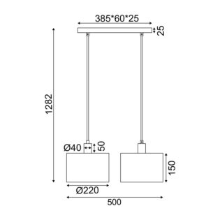 ^ΚΡΕΜΑΣΤΟ Φ/Σ 2ΧΕ27 CHIOS ΚΡΕΜ ΥΦΑΣΜΑ+ΞΥΛΟ 50X22XH130CM