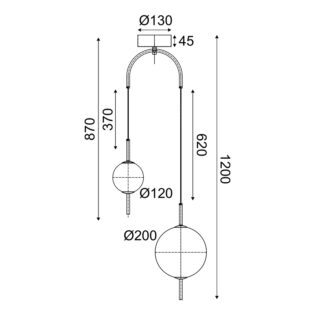 Κρεμαστά ΚΡΕΜΑΣΤΟ Φ/Σ LED 11W 3000K 1150LM AMELIA ΜΑΥΡΟ ΜΕΤ/ΚΟ+ΛΕΥΚΟ ΓΥΑΛΙ D37XH120CM