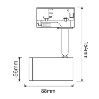 Aca-Lighting ^TRACK SPOT GU10 3C WHITE No68