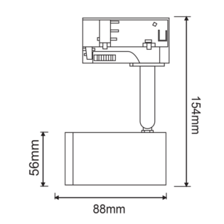 Aca-Lighting ^TRACK SPOT GU10 4C WHITE No68