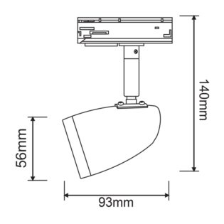 Aca-Lighting ^TRACK SPOT GU10 3C BLACK No75