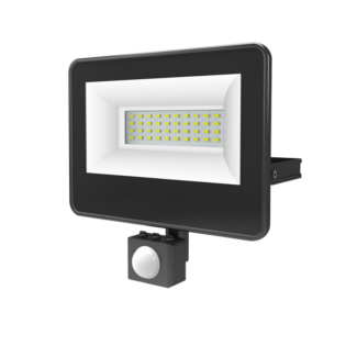 Aca-Lighting BLACK SENSOR LED SMD FLOOD LUMINAIRE IP66 30W 4000K 3100Lm 230V AC RA80