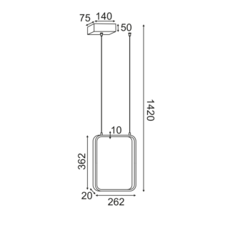 Κρεμαστά ^ΚΡΕΜΑΣΤΟ Φ/Σ LED 15W 3000K 1390LM ΛΕΥΚΟ ΜΕΤΑΛΛΙΚΟ 26X14XH142CM SYMETRIA