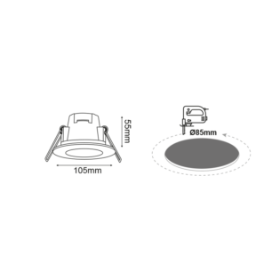 Επαγγελματικός Φωτισμός LED SPOT IP65 WHITE ROUND 8W 3.000K 230V AC 640Lm 120° Ra80