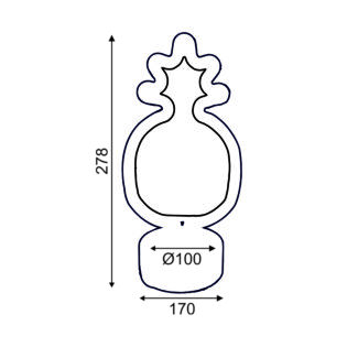 Παιδικά ΑΝΑΝΑΣ, 41 NEON LED ΛΑΜΠΑΚΙΑ ΜΕ ΜΠΑΤΑΡΙΑ (3xAA)/USB, ΠΡΑΣΙΝΟ & ΚΙΤΡΙΝΟ, IP20, 17x10x28,5cm