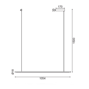 Κρεμαστά ^ΚΡΕΜΑΣΤΟ Φ/Σ LED 18W 3000K 920LM ΛΕΥΚΟ ΑΛΟΥΜΙΝΙΟ DIMMER ΑΦΗΣ 105Χ1,8ΧΗ150CM AVENUE