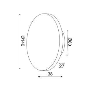 Επιτοίχια ΕΠΙΤ Φ/Σ LED 5W 3000Κ ΑΠΟΧΡ.ΤΣΙΜΕΝΤΟΥ MDF ΚΥΚΛΟΣ Φ14ΧΗ3,6CM ECLIPSE