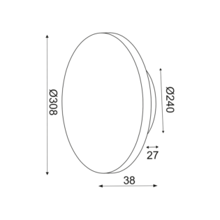 Επιτοίχια ΕΠΙΤΟΙΧΟ Φ/Σ LED 15W 3000Κ ΜΑΥΡΟ MDF ΚΥΚΛΟΣ Φ30ΧΗ3,6CM ECLIPSE