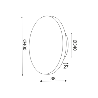 Επιτοίχια ΕΠΙΤΟΙΧΟ Φ/Σ LED 24W 3000Κ ΜΑΥΡΟ MDF ΚΥΚΛΟΣ Φ40ΧΗ3,6CM ECLIPSE