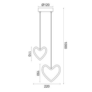 Κρεμαστά ΚΡΕΜΑΣΤΟ Φ/Σ LED 14W 3000K 900LM INNAMORATO ΡΟΖ ΜΕΤ/ΚΟ 24X14X100CM