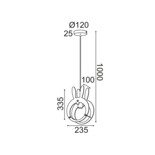 Παιδικά ΚΡΕΜΑΣΤΟ Φ/Σ 1ΧΕ27 ΚΟΥΝΕΛΑΚΙ MDF 24X10XH100CM FARMA