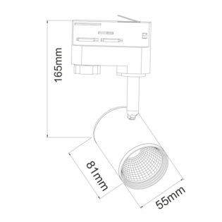 Επαγγελματικός Φωτισμός GREY LED TRACK LIGHT 7W 3000K 4WIRES 24° 700LM 230V Ra80