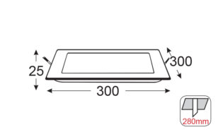 ΠΡΟΪΟΝΤΑ LED PANEL ΧΩΝ. ΤΕΤΡ. 26W 3.000K 1940Lm 230V 300mm Ra80