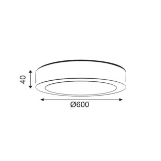 Επαγγελματικός Φωτισμός ROUND W CEIL. LED SLIM PANEL 50W 3000K 4000Lm 230V Φ600x40mm