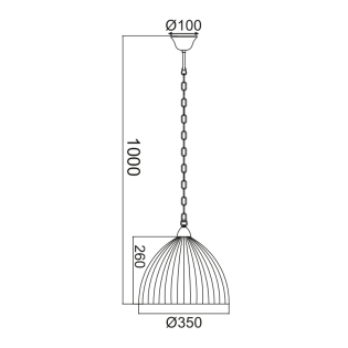 Κρεμαστά ΚΡΕΜΑΣΤΟ ΡΙΓΩΤΟ ΓΥΑΛΙ Φ38CM 1ΧΕ27 MANOLIA