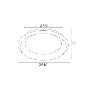 ^ΟΡΟΦΗΣ Φ/Σ LED 48W 3000K 4610LM ΜΑΥΡΟ ΜΕΤΑΛΛΙΚΟ D61XH8,5CM DIANA