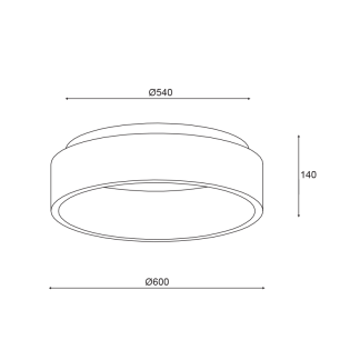 Όροφής ^ΟΡΟΦΗΣ Φ/Σ LED 48W 3000K 2630LM ΜΑΥΡΟ ΜΕΤΑΛΛΙΚΟ D60XH14CM APOLLO