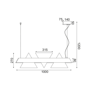 ^ ΚΡΕΜΑΣΤΟ Φ/Σ LED 18W 3000K 1960LM ΜΕΤ/ΚΟ ΜΑΥΡΟ+ΑΚΡΥΛΙΚΟ 7,5X100XH120CM ARMSTRONG