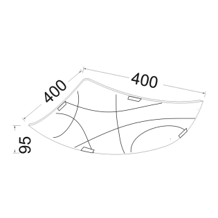 Όροφής ΠΛΑΦΟΝΙΕΡΑ ΤΕΤΡΑΓΩΝΗ ΣΧΕΔΙΑ Φ40CM 3XE27 LOCRIS