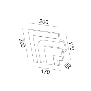 ΓΥΨΙΝΟ TRIMLESS ΦΩΤΙΣΤΙΚΟ ANDIE ΑΡΙΣΤΕΡΗ ΓΩΝΙΑ 20x20x5CM