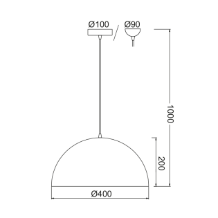 Κρεμαστά ΚΡΕΜΑΣΤΟ Φ/Σ 1XE27 ΜΕΤΑΛΛΙΚΟ ΚΑΦΕ Φ40cm MELINA