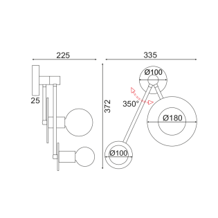 ΕΠΙΤΟΙΧΟ Φ/Σ 2ΧΕ27 ΟΡΕΙΧΑΛΚΟ ΜΕΤΑΛΛΙΚΟ 18Χ74X23CM CLOCK