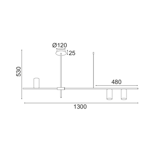 ΟΡΟΦΗΣ Φ/Σ 3ΧGU10 ΜΑΥΡΟ ΜΕΤΑΛΛΙΚΟ 130Χ12ΧΗ53CM ARISTO