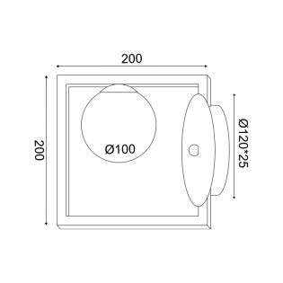 ΕΠΙΤΟΙΧΟ Φ/Σ 1xG9 QUADRO ΜΑΥΡΟ ΜΕΤ/ΚΟ +ΛΕΥΚΟ ΓΥΑΛΙ 22Χ15Χ20CM