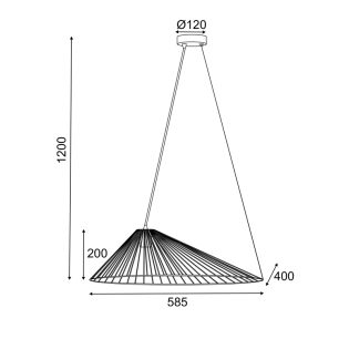 ΚΡΕΜΑΣΤΟ ΦΩΤΙΣΤΙΚΟ 1xE27 CAPPELLO ΧΡΥΣΟ ΜΕΤ/ΚΟ 60Χ40120CM