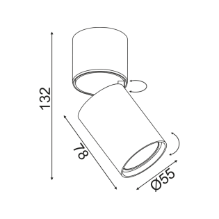 Σποτ ^ΕΠΙΤΟΙΧΟ Φ/Σ 1XGU10 ΜΑΥΡΟ ΑΛΟΥΜΙΝΙΟ D5,5XH13CM ELITIS