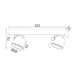 ^ΕΠΙΤΟΙΧΟ Φ/Σ LED 10W COB 80° 3000K 800LM ΓΚΡΙ ΑΛΟΥΜΙΝΙΟ 32X7XH7,5CM PLUTO