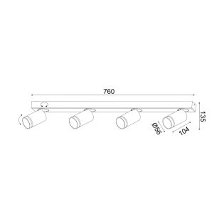 ^ΕΠΙΤΟΙΧΟ Φ/Σ 4XGU10 DIVINO ΜΑΥΡΟ ΑΛΟΥΜΙΝΙΟ IP20 76X7X13,5CM