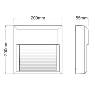 ΑΠΛΙΚΑ ΣΚΟΥΡΙΑ ΕΠΙΤΟΙΧΗ  PC 230V IP65 8W 3.000K 430LM