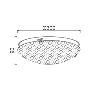 Επιτοίχια ΠΛΑΦΟΝΙΕΡΑ ΓΥΑΛΙΝΗ Φ30CM 2ΧE27 ROUA